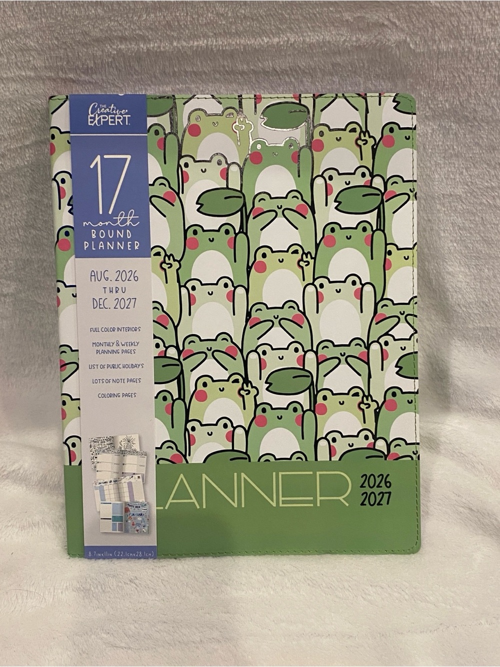 The Creative Expert Frogs 17-Month Coloring Bound Planner Aug 2026-Dec 2027 NWT